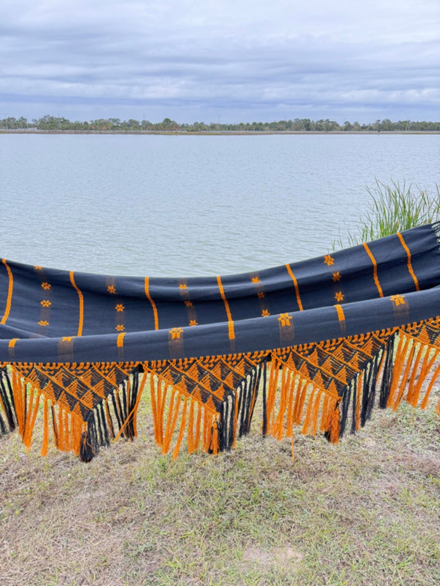 Woven hammock with bohemian inspired design