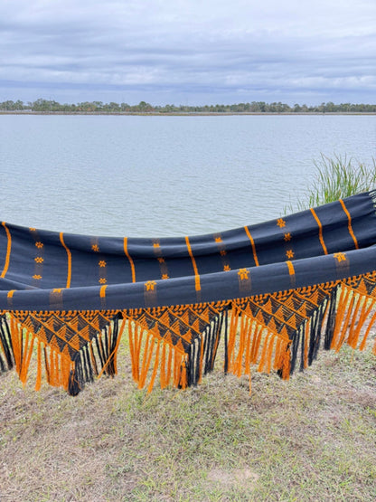 Woven hammock with bohemian inspired design