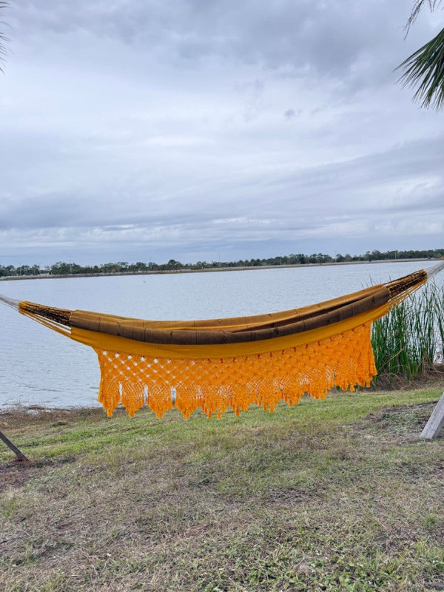 Macrame hammock with handcrafted woven design