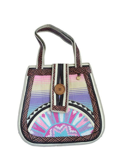 Affordable vegan handbag with woven texture