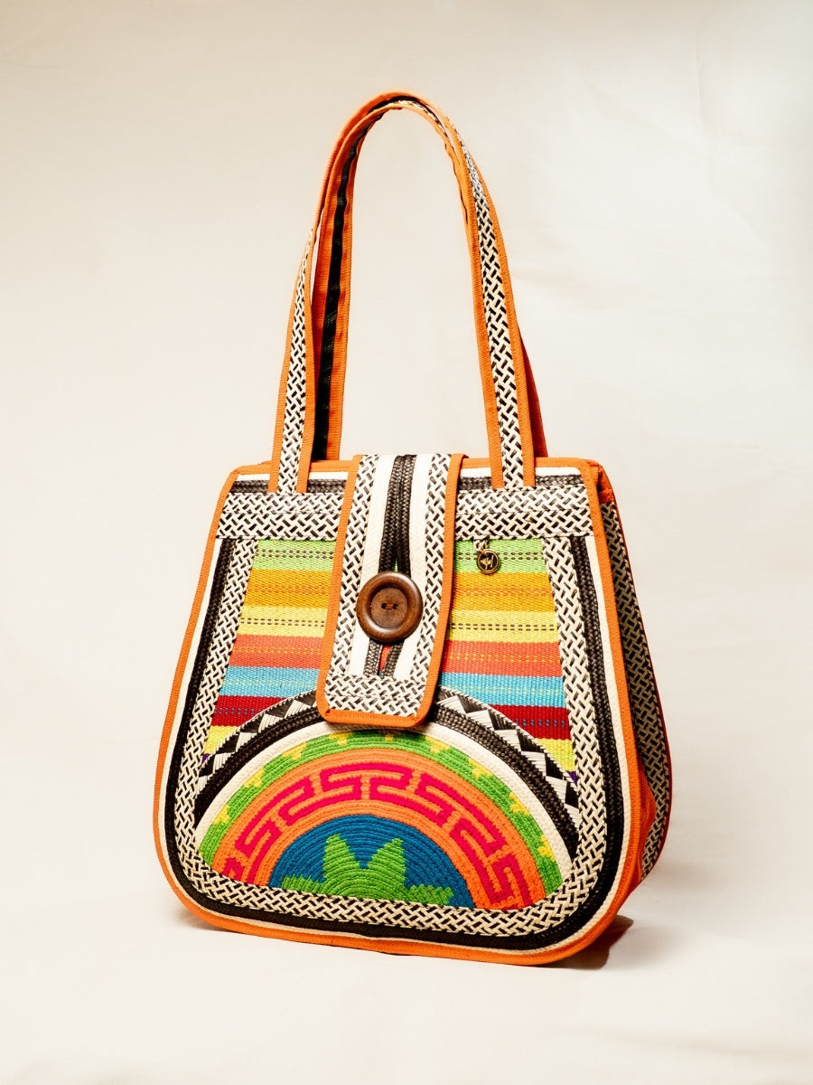 Colombian artisan crafted vegan handbag with woven finish