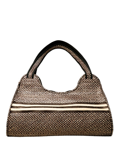 Handwoven palm leaf bag with cultural craftsmanship