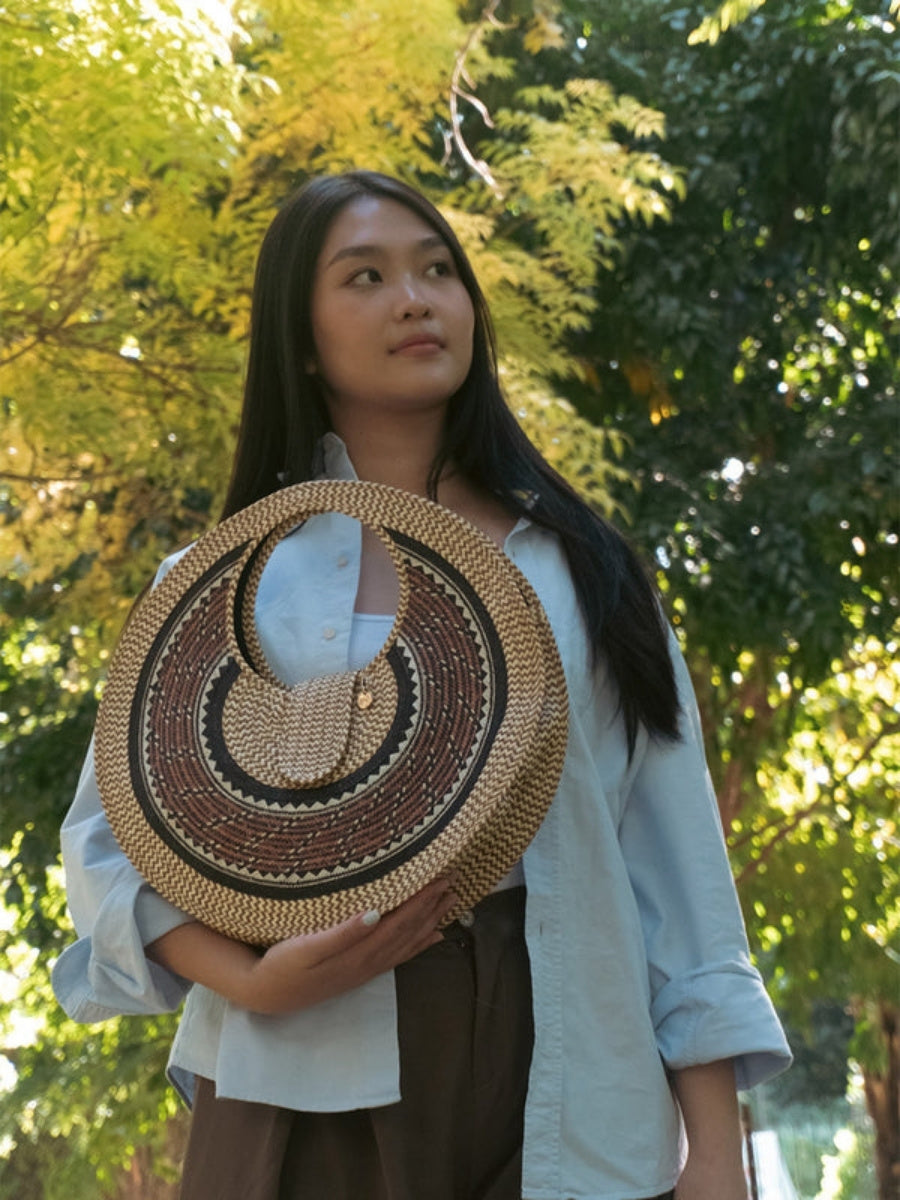 Palm bag crafted from natural palm leaves