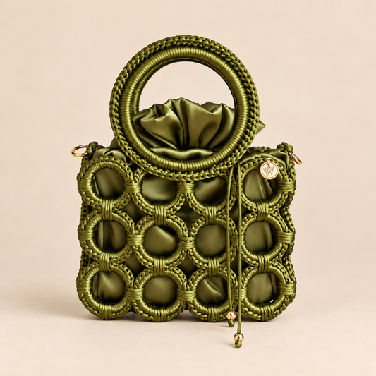 Olive Circle Satin Purse