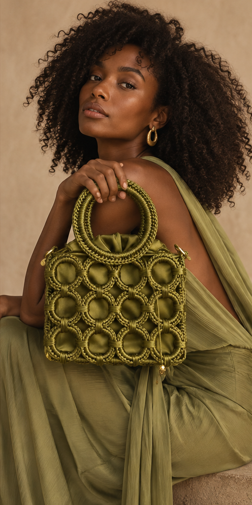 Olive Circle Satin Purse