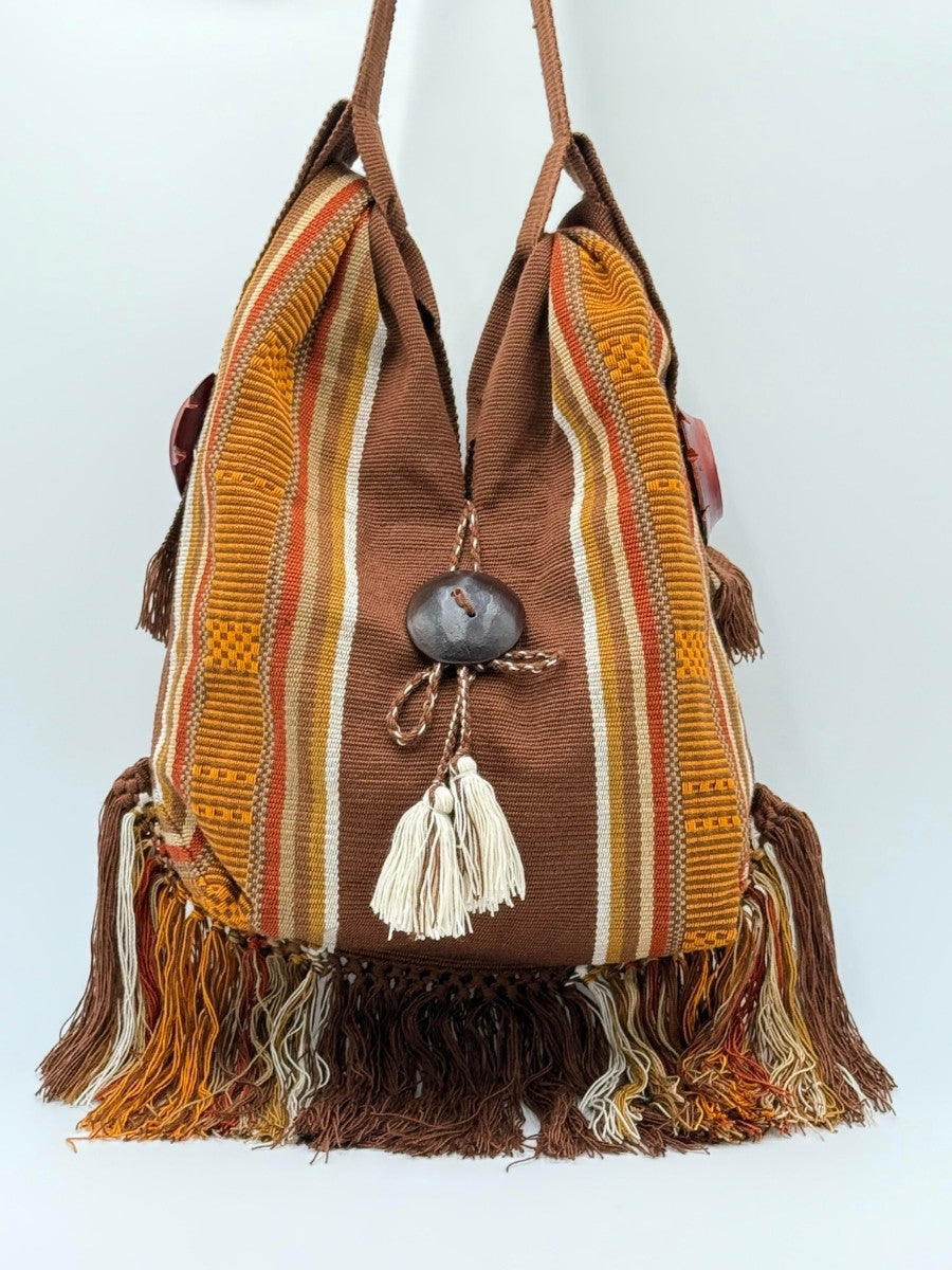 Handmade shoulder bag inspired by Colombian artisan crafts