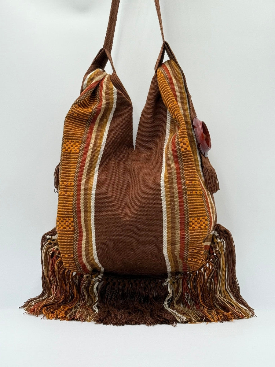 Boho shoulder bag crafted by Colombian artisan families