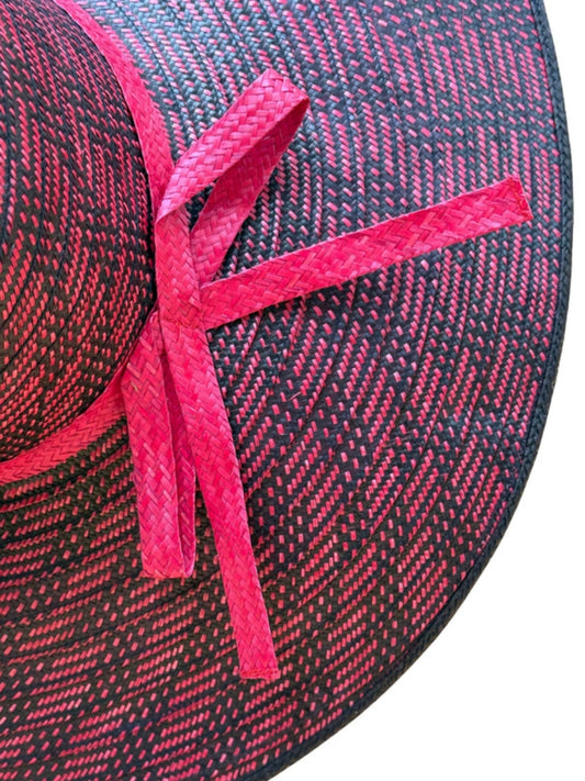 Handmade palm leaf hat with natural texture