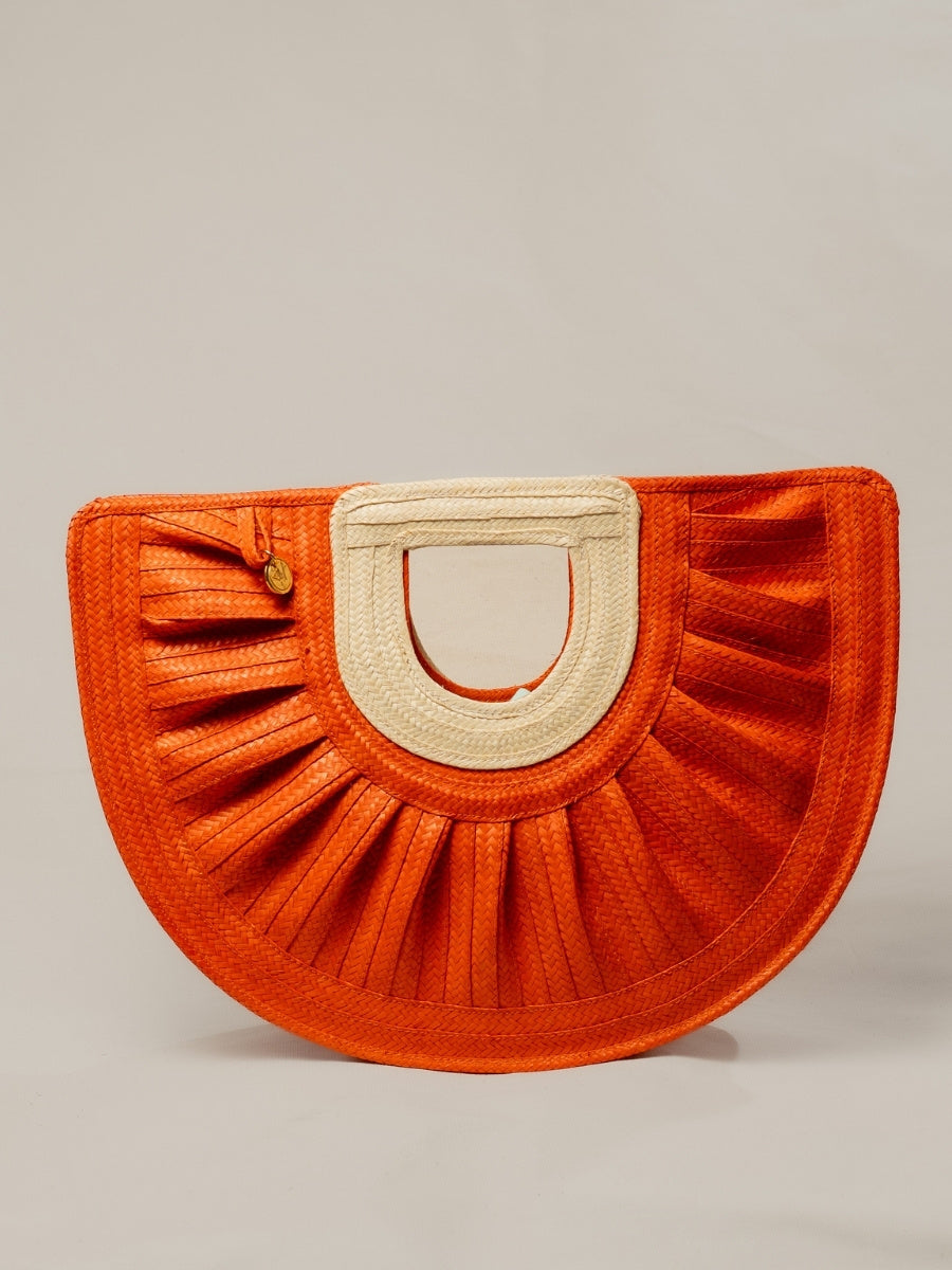 Handmade palm leaf bag with elegant woven design