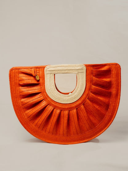 Handmade palm leaf bag with elegant woven design
