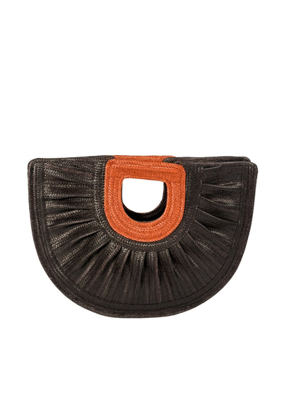 Palm bag with handcrafted woven texture
