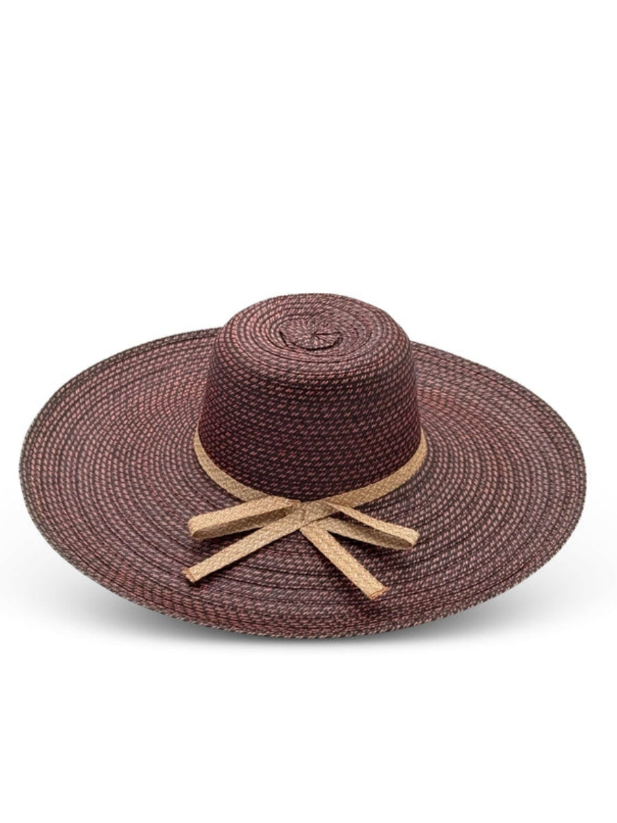 Sol Hat with woven palm leaf design
