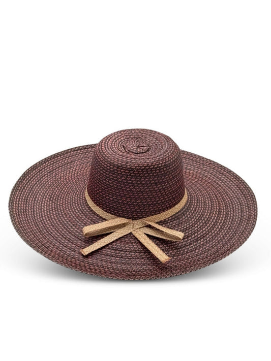 Sol Hat with woven palm leaf design