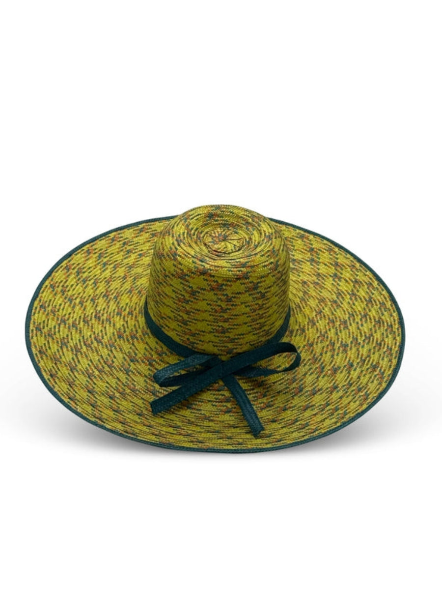 Sol Hat with woven palm leaf design