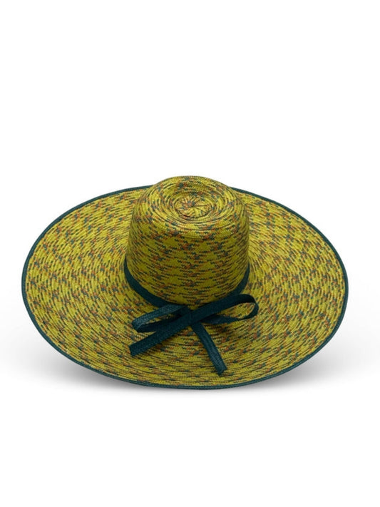 Sol Hat with woven palm leaf design