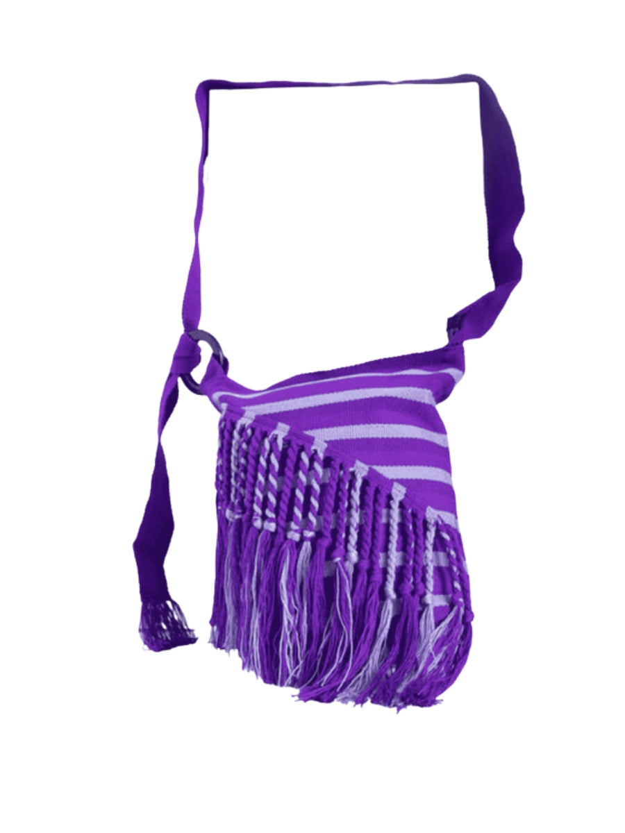 Handmade boho bag with artisan woven design
