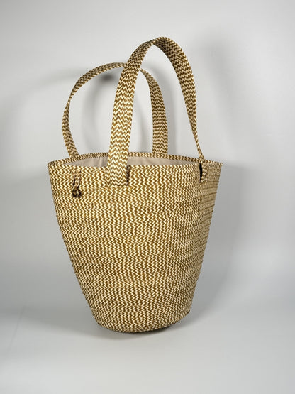 Handmade palm bag with traditional woven design