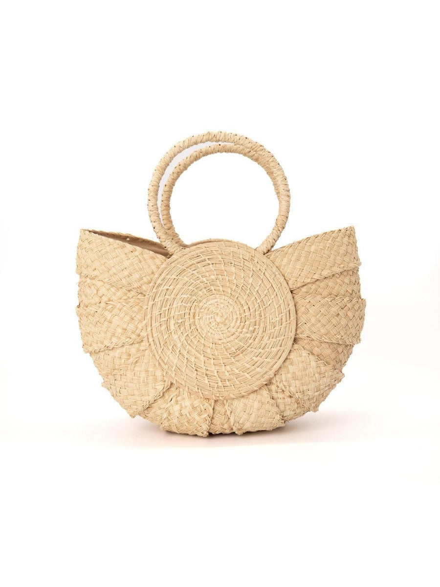 Handmade rattan bag with natural texture