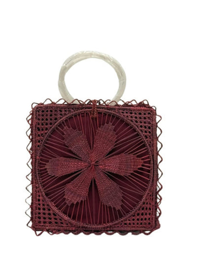 Handmade rattan bag with natural texture