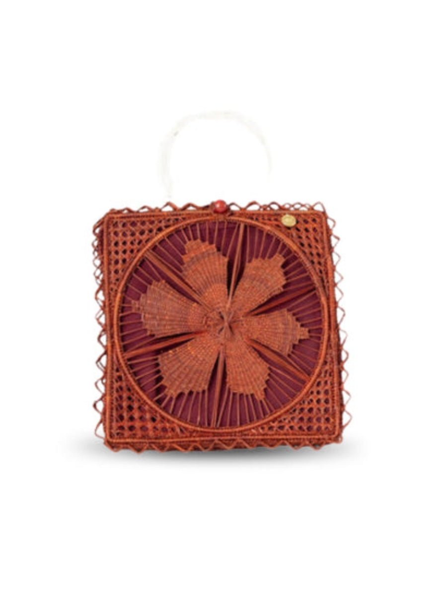 Viva handmade rattan bag with woven natural design