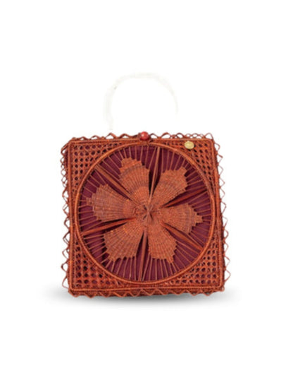Viva handmade rattan bag with woven natural design