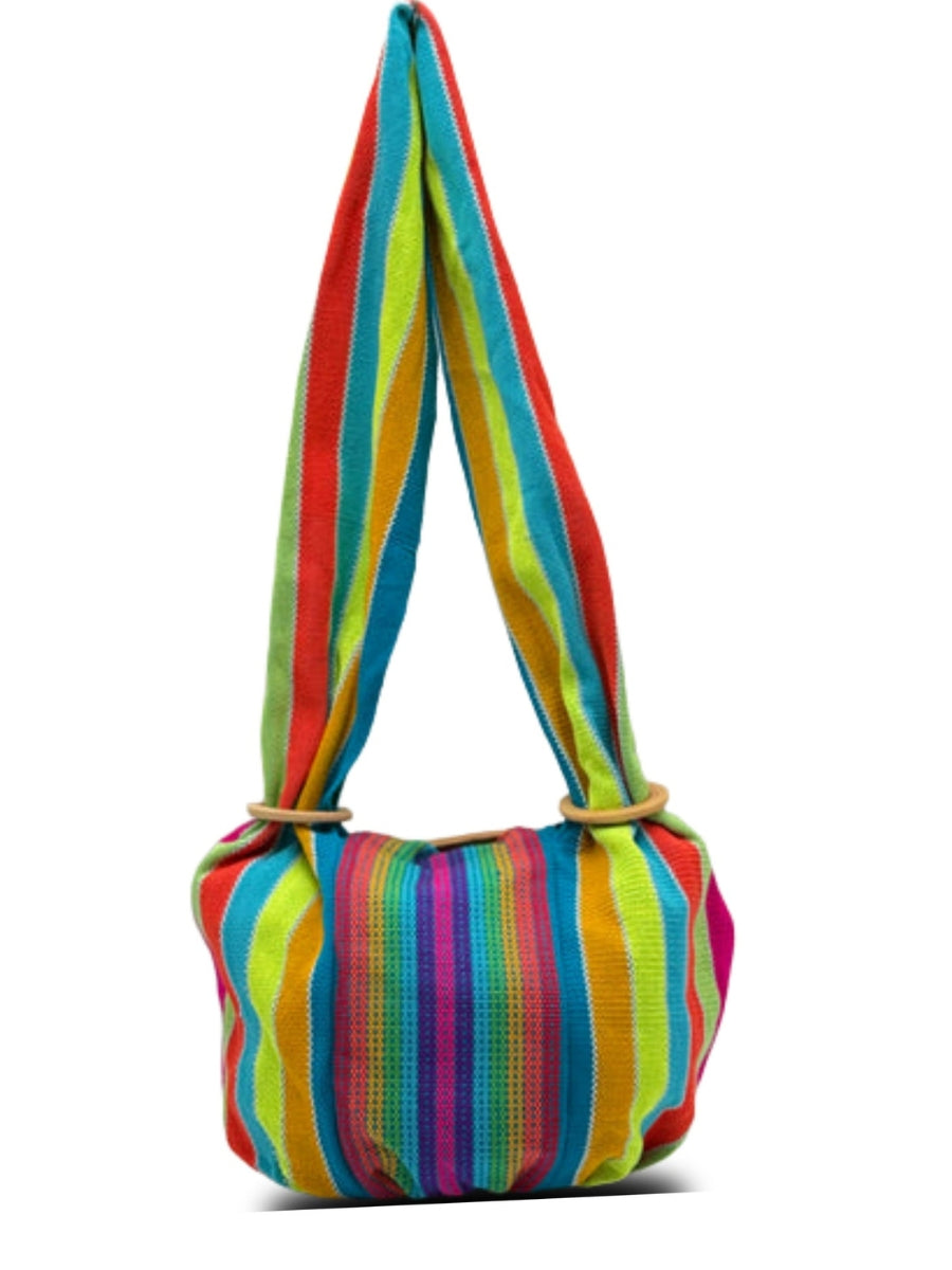 Crossbody bags with artisan woven cultural design