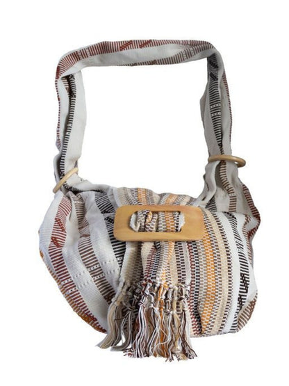 Handbag with striped pattern 