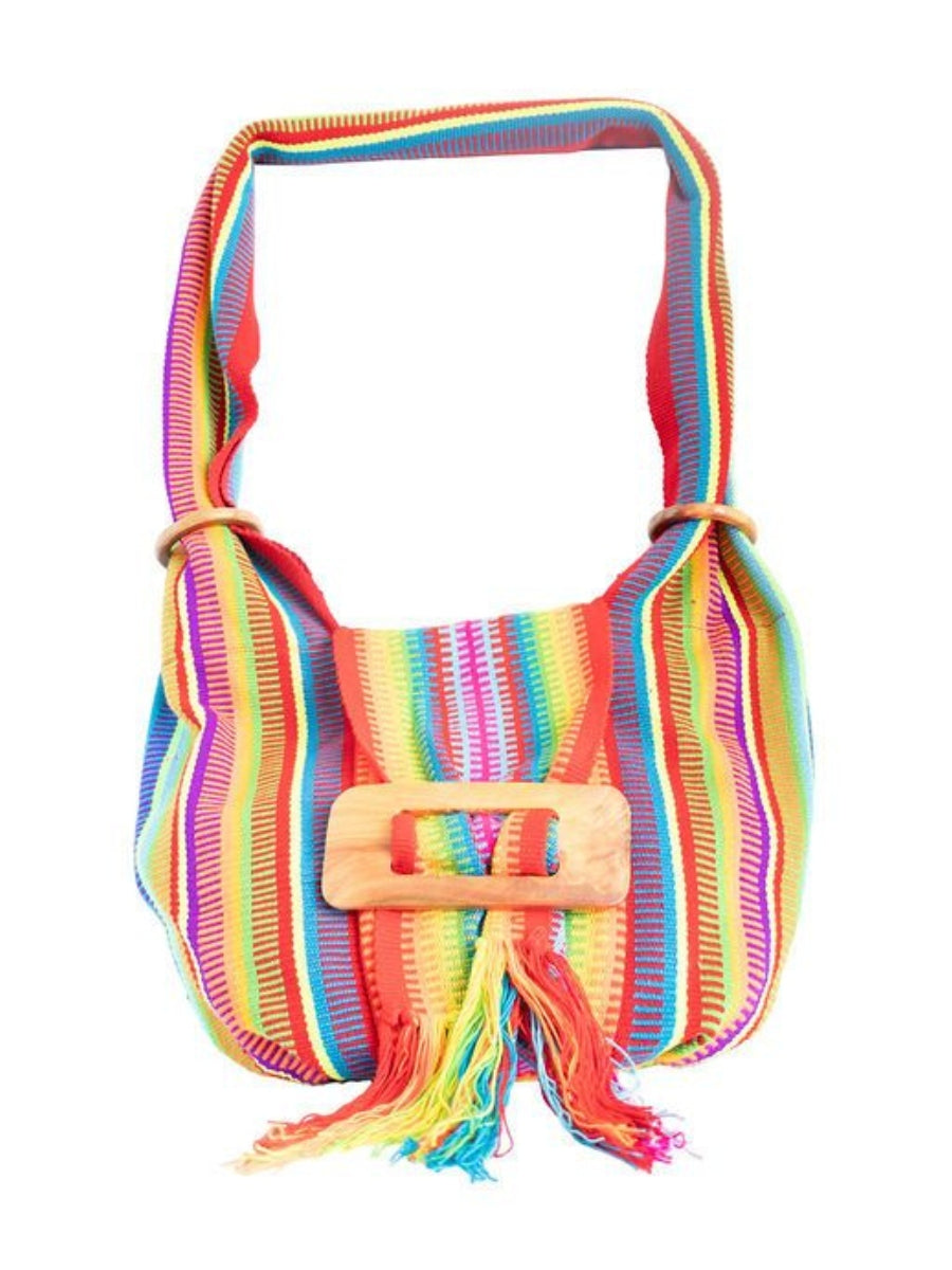 Women's5 crossbody bag front view with handwoven design