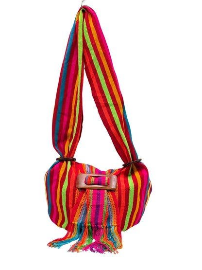 Women's5 crossbody bag front view with handwoven design