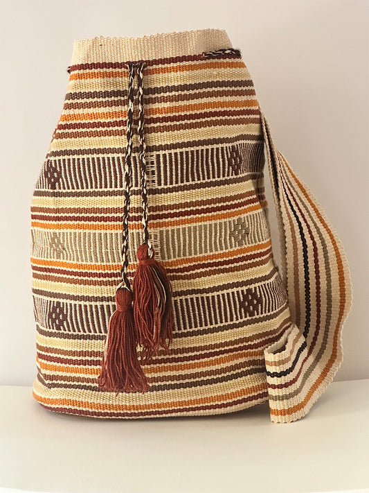 Handmade Bohemian Wayuu Tribe Cross body Heavy Woven Baja Bucket Bag Purse  Tote